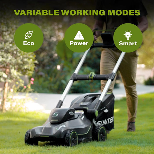 40V 18-Inch Cordless Lawn Mower with Smartview Display, 4.0Ah Lithium-Ion Battery and Rapid Charger Included, Black