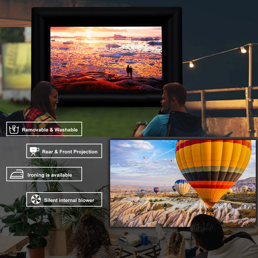 14Ft Front and Rear Projection Inflatable Screen Outdoor Movie Cinema Projector Inflatable Air Ad Screen